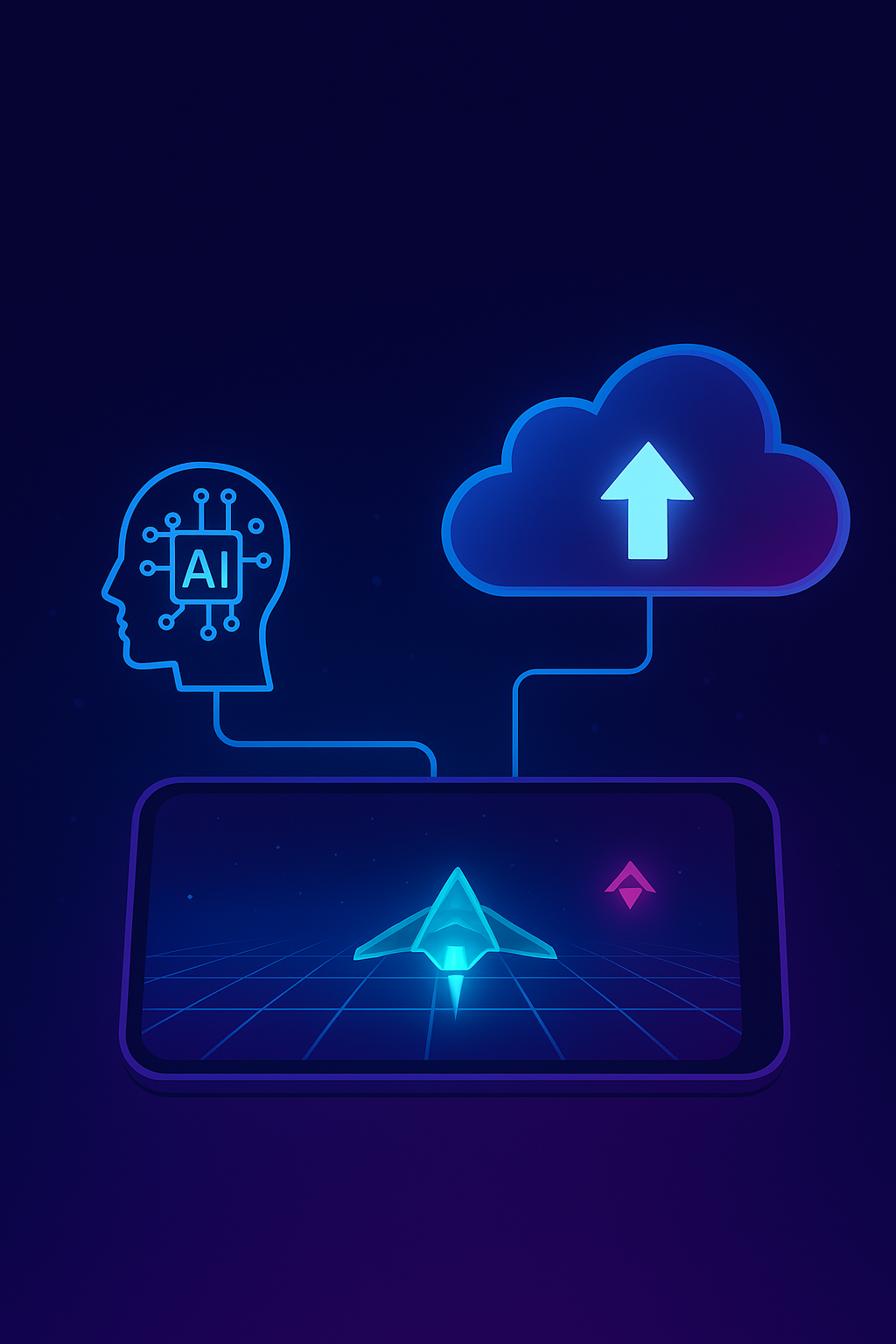 AI mobile gaming 2025 concept showing cloud gaming and futuristic smartphone gameplay